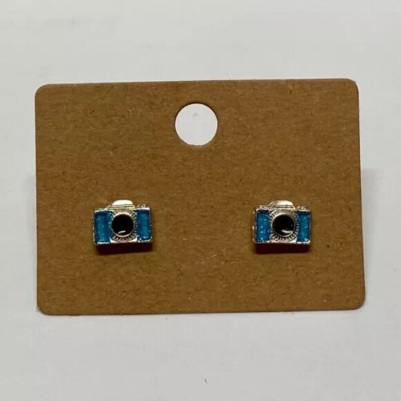 Claire's Sensitive Solutions Camera Earrings Pink Blue Photo Cameras 2 Pairs New - Picture 5 of 9